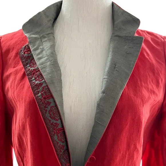 Vintage Armani Collezioni Blazer Jacket 100% Silk Size 8 - Picture 5 of 14